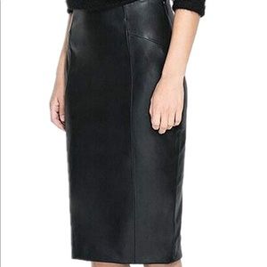 Vegan leather Midi Skirt in Black NWTs